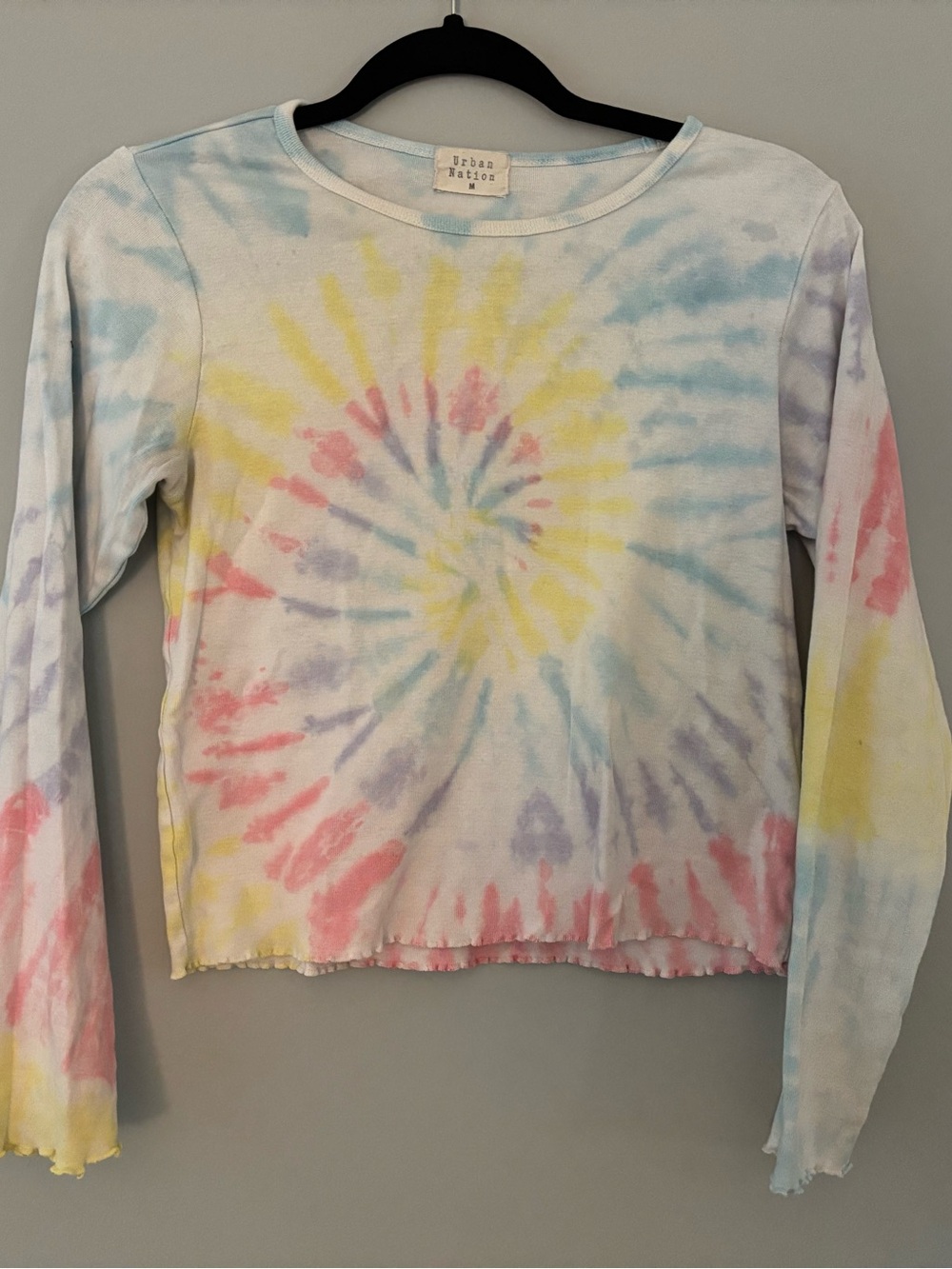 Urban Nation 100% cotton stretch cropped long sleeve tee - Medium